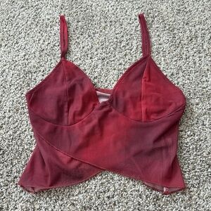 Red Sleeveless Crop Top